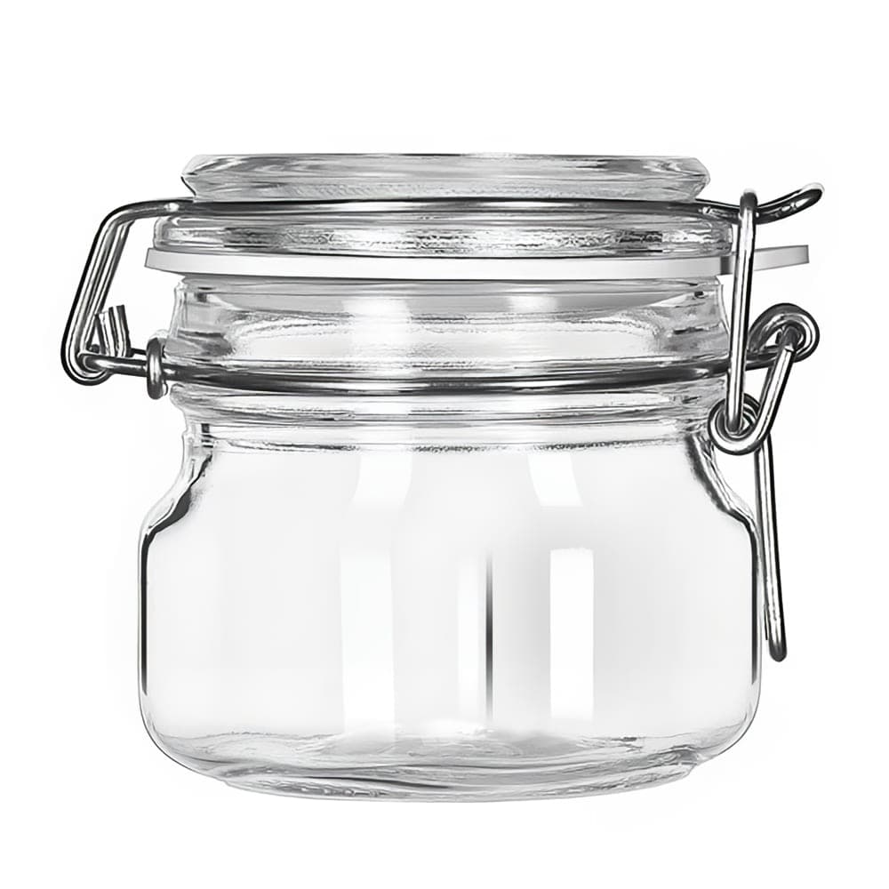 Libbey 17207223 6 3/4 oz Glass Jar - Clamp Lid, Large Opening, Rubber Seal