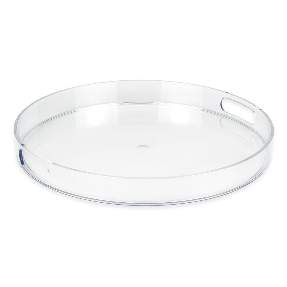 Libbey 92393 14" Round Serving Tray w/ Cut-Out Handles, Plastic