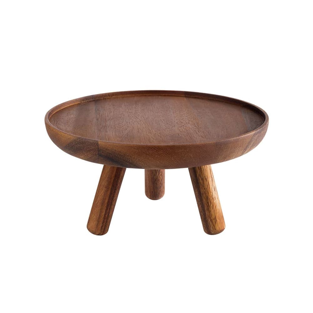 Libbey APS15620 7 7/8" Round Buffet Stand - 4 1/8"H, Acacia Wood