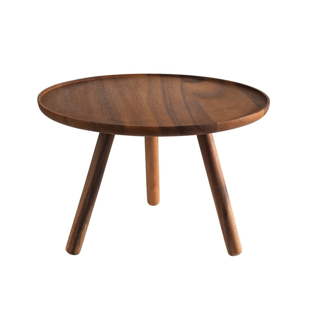 Libbey APS15622 12" Round Buffet Stand - 7 7/8"H, Acacia Wood