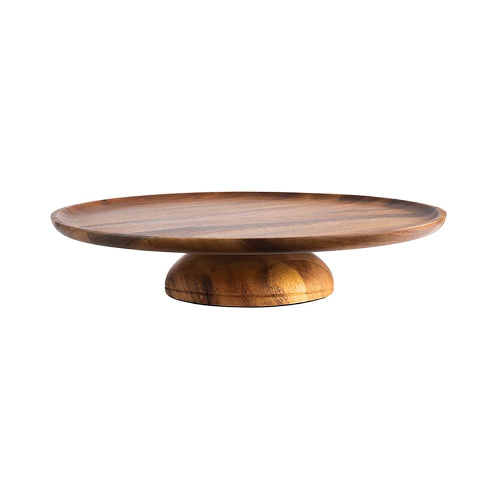 Libbey APS33296 15 1/8" Round Cake Stand - 3 1/8"H, Acacia Wood