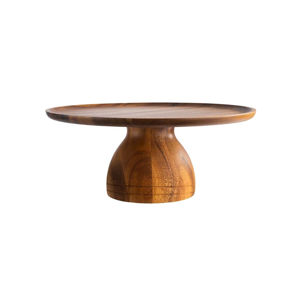 Libbey APS33297 15 1/8" Round Cake Stand - 6 3/8"H, Acacia Wood
