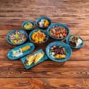 Libbey APS85200 Rectangular Serving Tray - 9 1/4" x 5 3/8", Melamine, Brown/Blue thumbnail 3