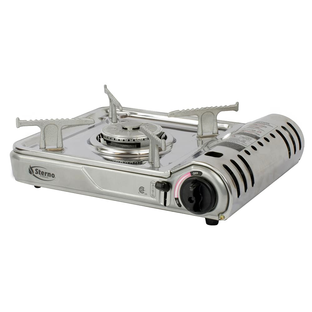 Sterno Professional Butane Stove w/ Adjustable Flame & Carrying Case - 7,000 BTU, Stainless Steel (50178)