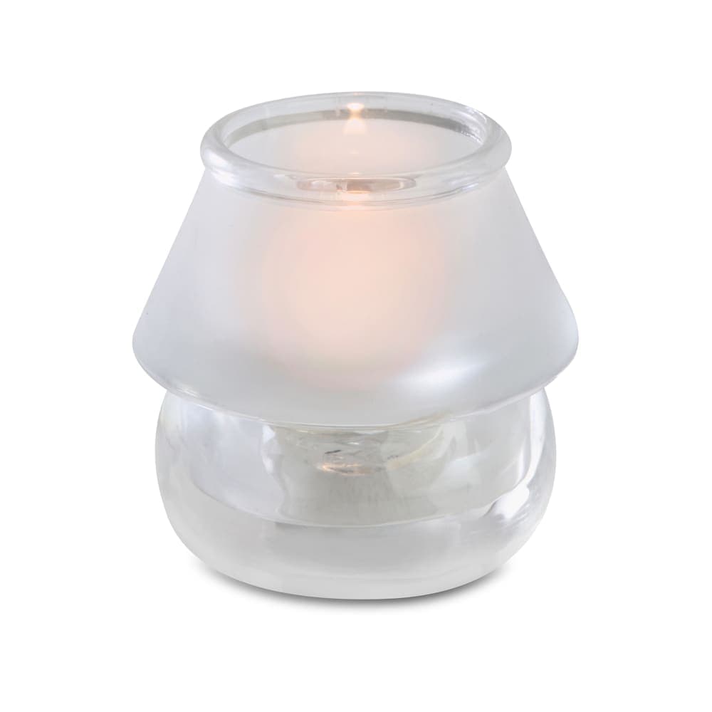 Sterno Chatterly Candle Lamp - 3 1/4"D x 3 1/2"H, Glass, Frost/Clear (80130)