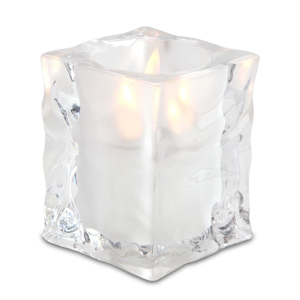 Sterno Joule Candle Lamp - 3 1/8"L x 3 1/8"W x 4"H, Glass, Frost (80140)