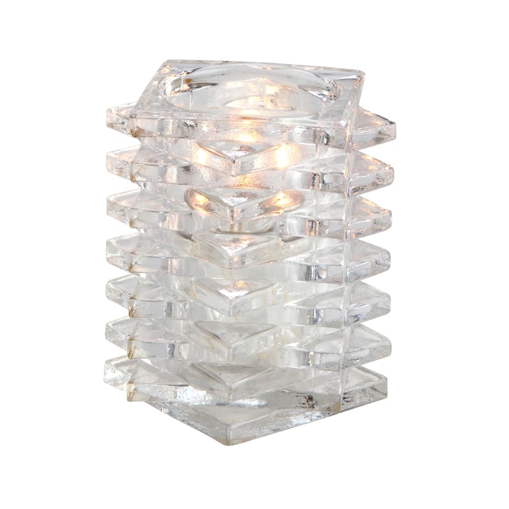 Sterno Marquee Candle Lamp - 3 7/8"L x 3 7/8"W x 4 3/8"H, Glass, Clear (80162)