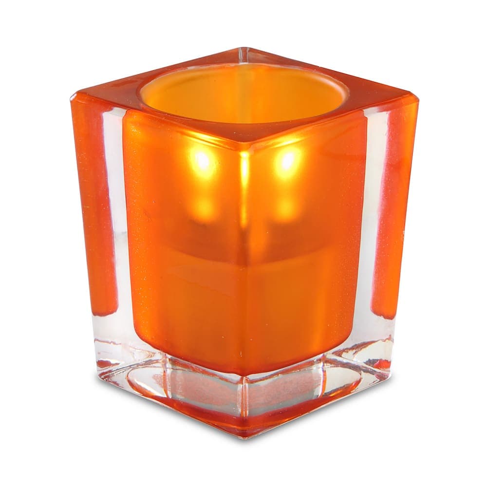 Sterno Signature Candle Lamp - 3"L x 3"D x 4"H, Glass, Orange Frost (80240)