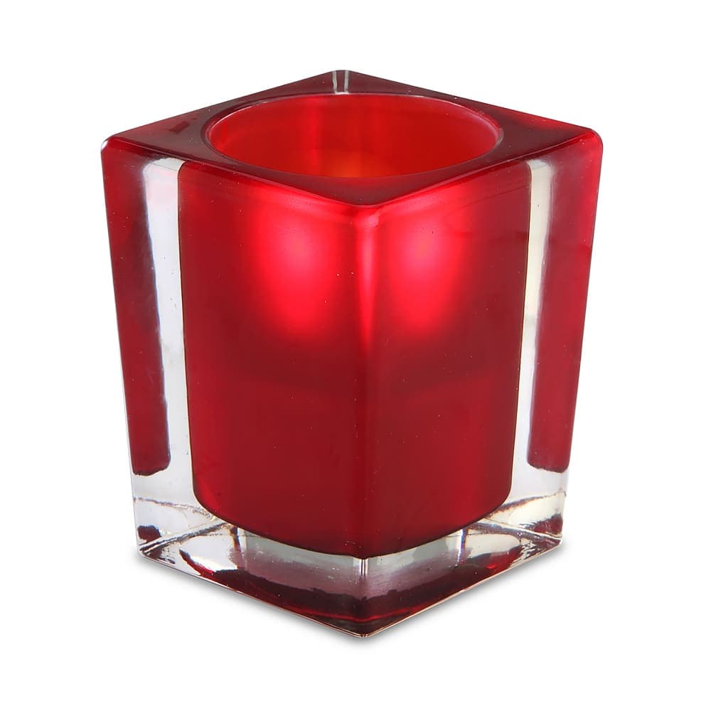Sterno Signature Candle Lamp - 3"L x 3"D x 4"H, Glass, Red (80242)