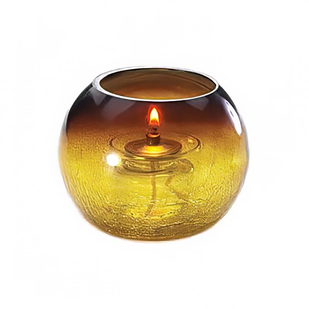 Sterno Roma Candle Lamp - 4 1/4"D x 3 1/4"H, Glass, Amber (80288)