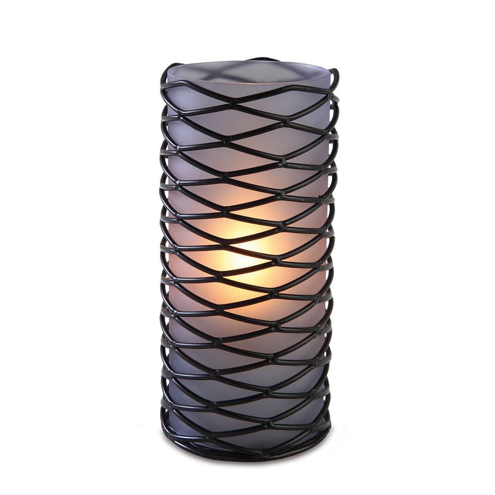 Sterno Brandy Diamond Candle Lamp - 2 13/16"D x 6 1/10"H, Glass, Blue Frost (80336)