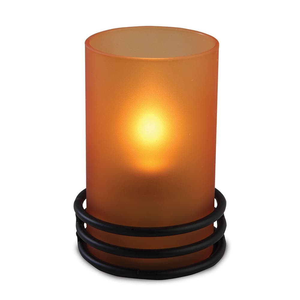 Sterno Brooklynn Candle Lamp - 2 13/16"D x 4"H, Glass, Orange Frost (80366)