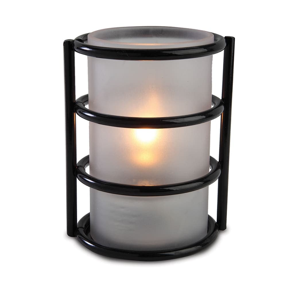 Sterno Epic Candle Lamp - 2 5/8"D x 5"H, Frost Glass/Black Base (80386)