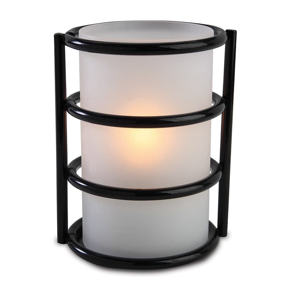 Sterno Epic Outdoor Candle Lamp - 2 5/8"D x 5"H, Frost Plastic/Black Base (80388)