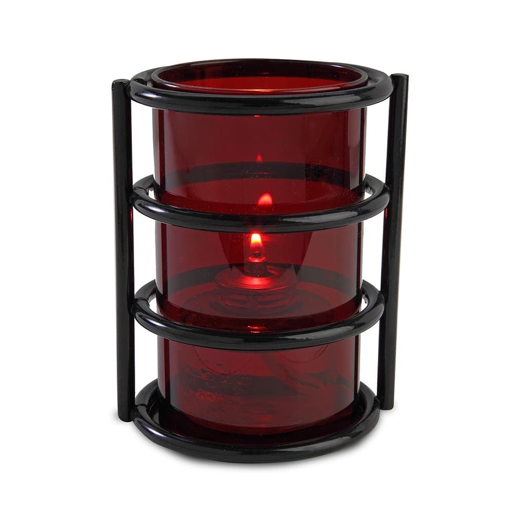 Sterno Epic Candle Lamp - 2 5/8"D x 5"H, Red Glass/Black Base (80390)
