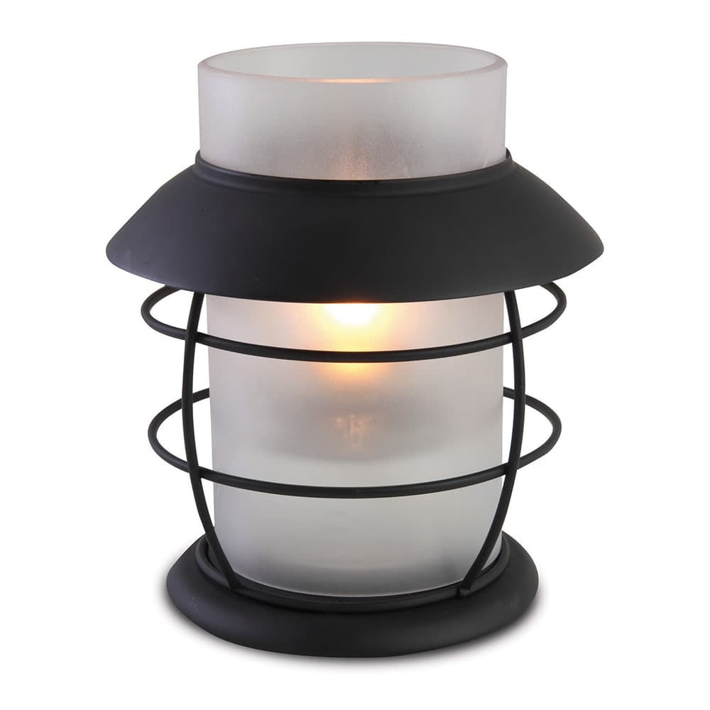 Sterno Hyannis Candle Lamp - 4 15/16"D x 5 1/2"H, Clear Glass/Black Base (80394)