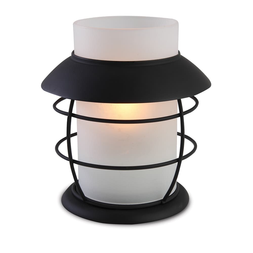 Sterno Hyannis Outdoor Candle Lamp - 5"D x 5 1/2"H, Clear Resin/Black Base (80396)