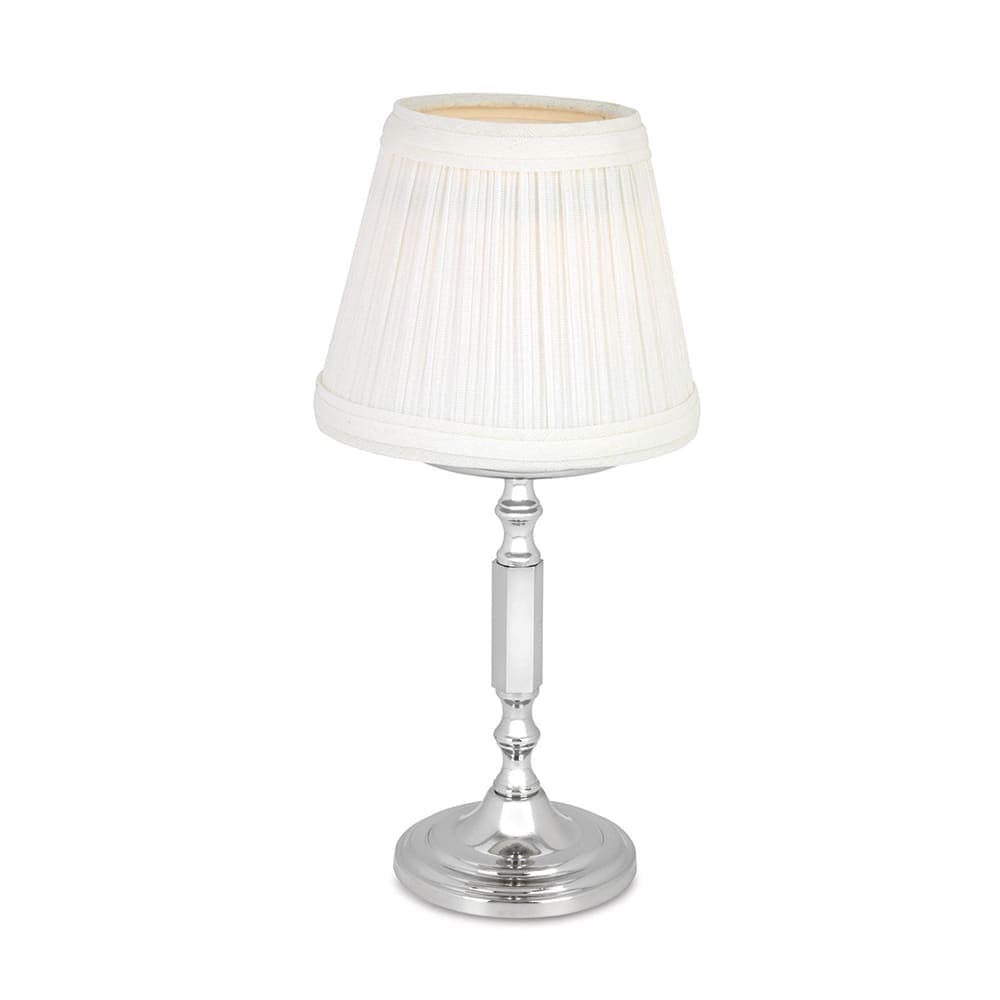 Sterno La Rue Candle Lamp - 3 11/32"D x 10 1/2"H, Marlowe White/Silver Base (80420)
