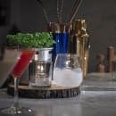 Sterno Pinot Candle Lamp - 4"H, Glass, Clear w/ Frosted Pattern (80536) thumbnail 2