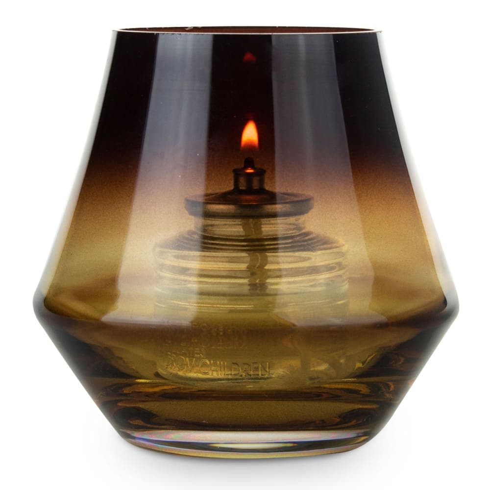 Sterno Cymbal Candle Lamp - 4"D x 4"H, Glass, Amber (80550)