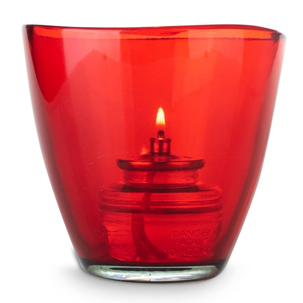 Sterno Helix Candle Lamp - 3 1/2"H, Glass, Red (80555)