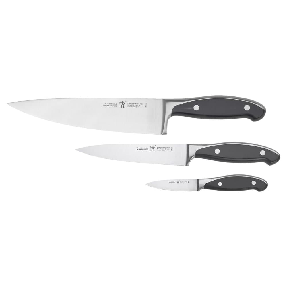 Henckels 3 Piece Starter Knife Set - Stainless Steel, Black Plastic Handle (1013839)