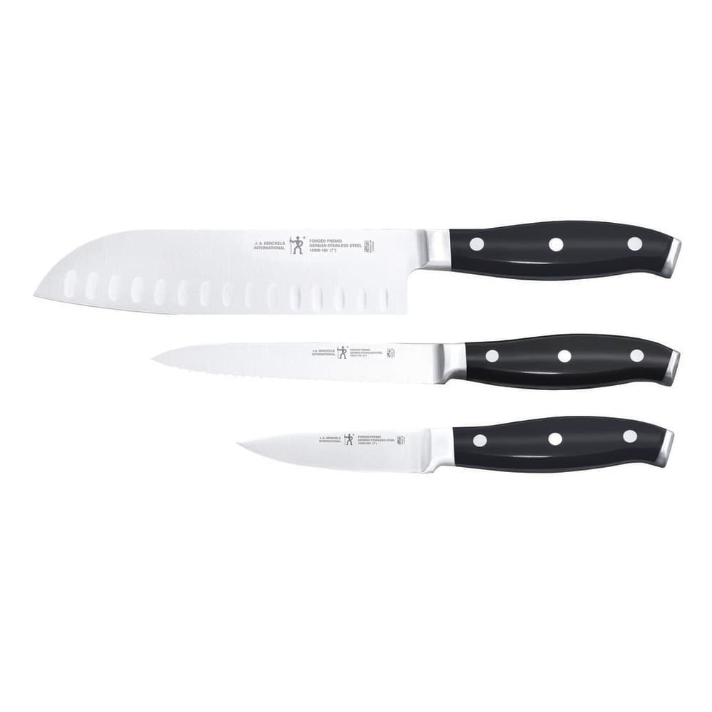 Henckels 3 Piece Starter Knife Set - Stainless Steel, Black Plastic Handle (1014011)