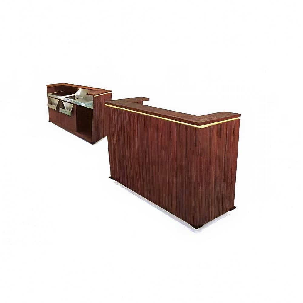 Forbes Industries Mobile Bar w/ (2) Sinks & (2) Speed Rails - 98"L x 26"W x 48"H, Laminate (4861-8)