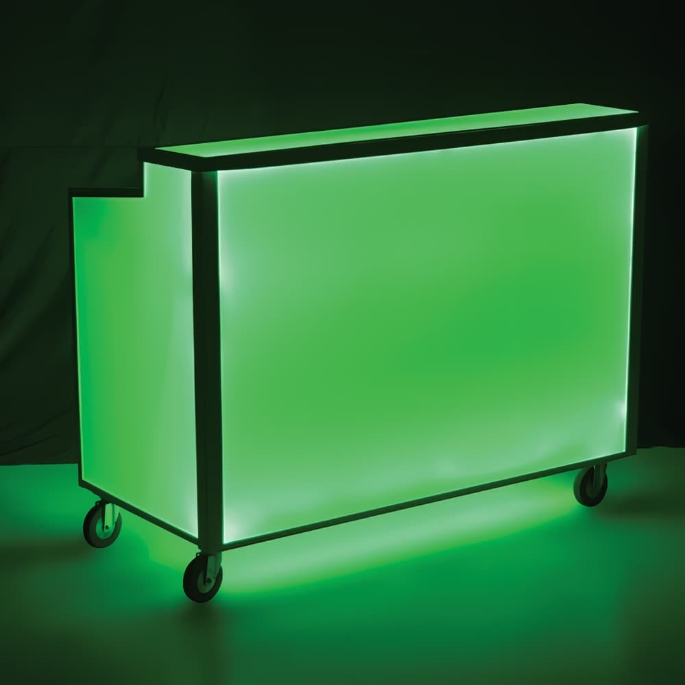 Forbes Industries Mobile Bar w/ (2) Ice Bins & (2) Speed Rails - 60"L x 30"W x 47"H, Steel Frame w/ White Panels (4863-5-W)