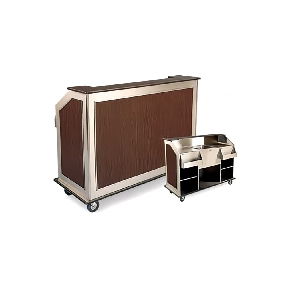 Forbes Industries Mobile Bar w/ (2) Sinks & (2) Speed Rails - 99 1/2"L x 27"W x 48"H, Stainless Steel (4865-8)
