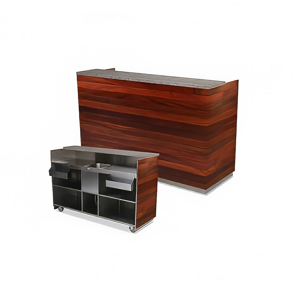 Forbes Industries 96 1/2" Portable Bar w/ Hardwood Exterior & Avonite Countertop - 27"D x 48"H (4869-8)