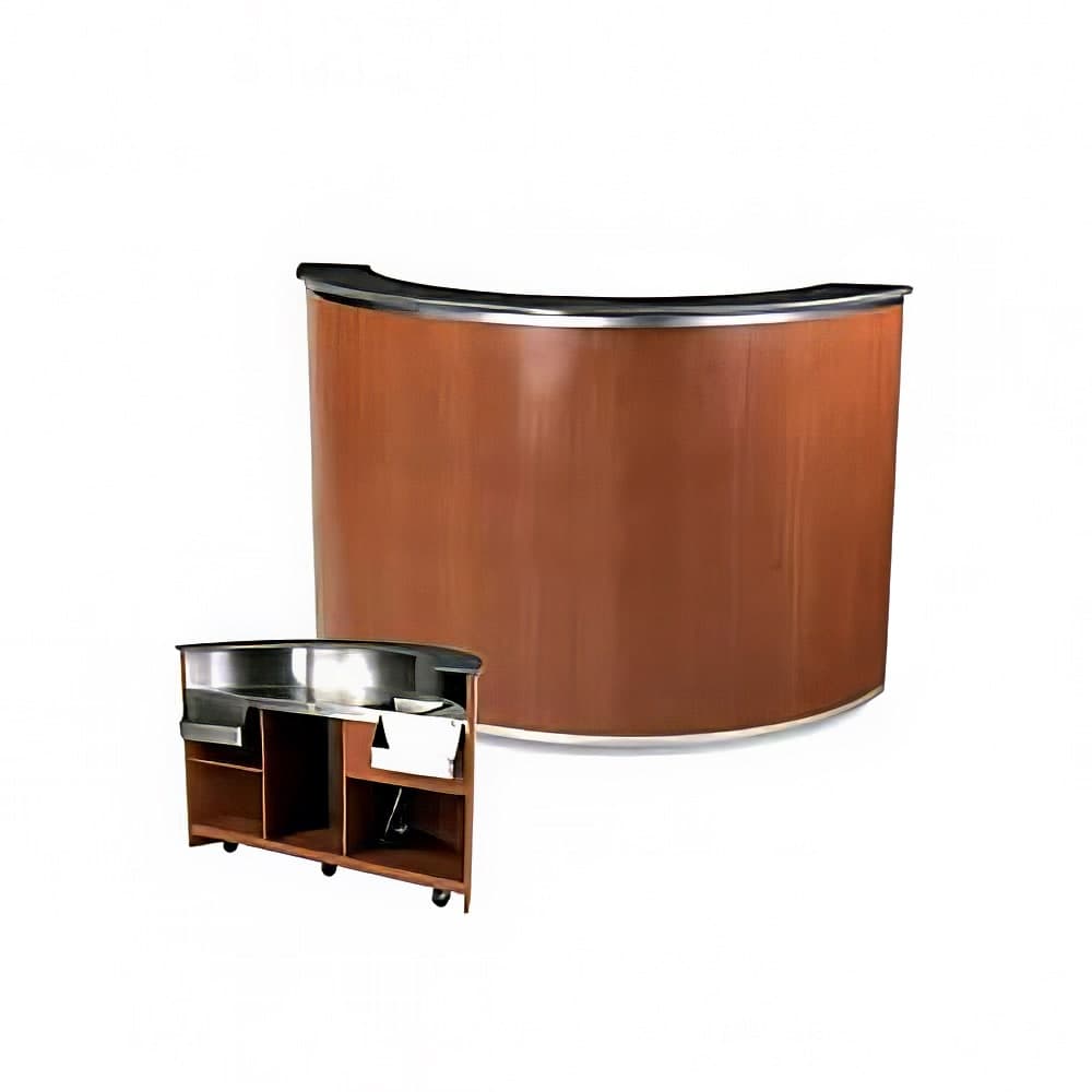 Forbes Industries Mobile Bar w/ Avonite Countertop - 74 1/2"L x 28 1/2"W x 48"H, Laminate w/ Avonite Top (4873-6)