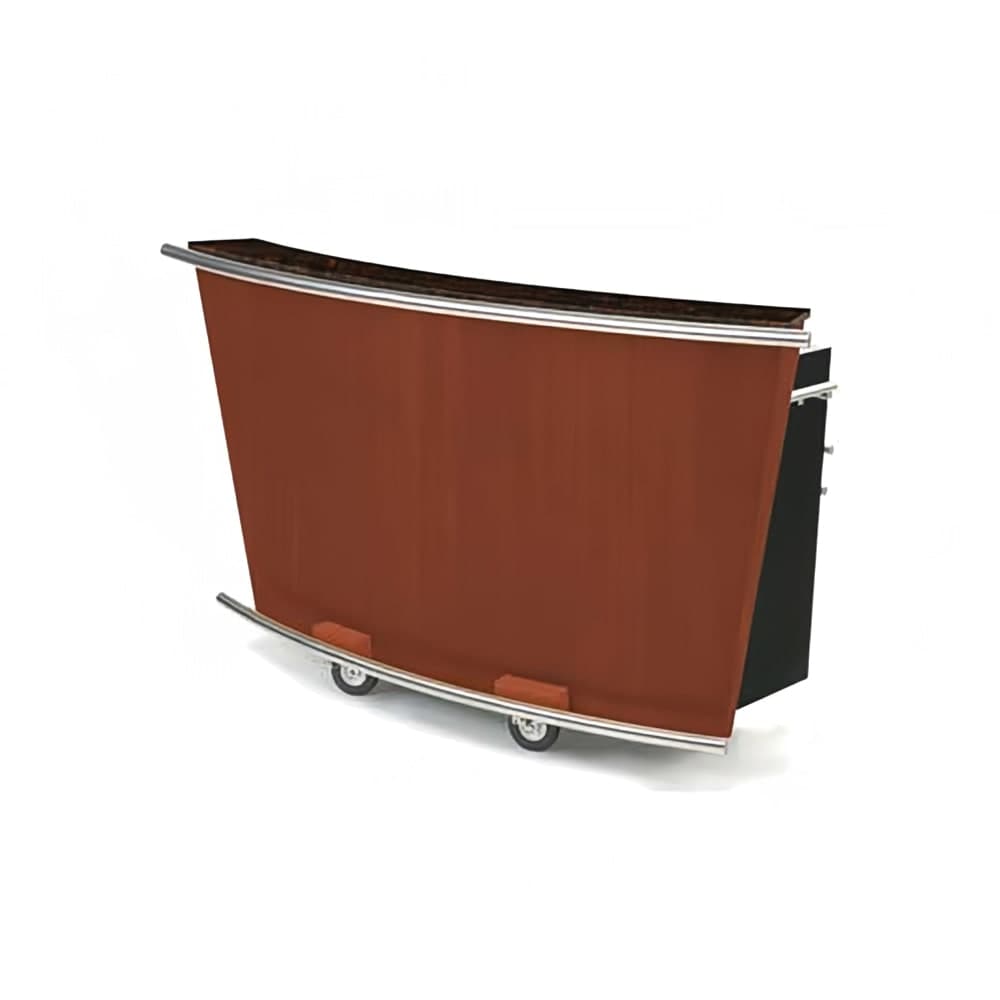 Forbes Industries Mobile Bar w/ (1) Sink & (1) Speed Rail - 6ft Long, Laminate w/ Avonite Top (4874-6)