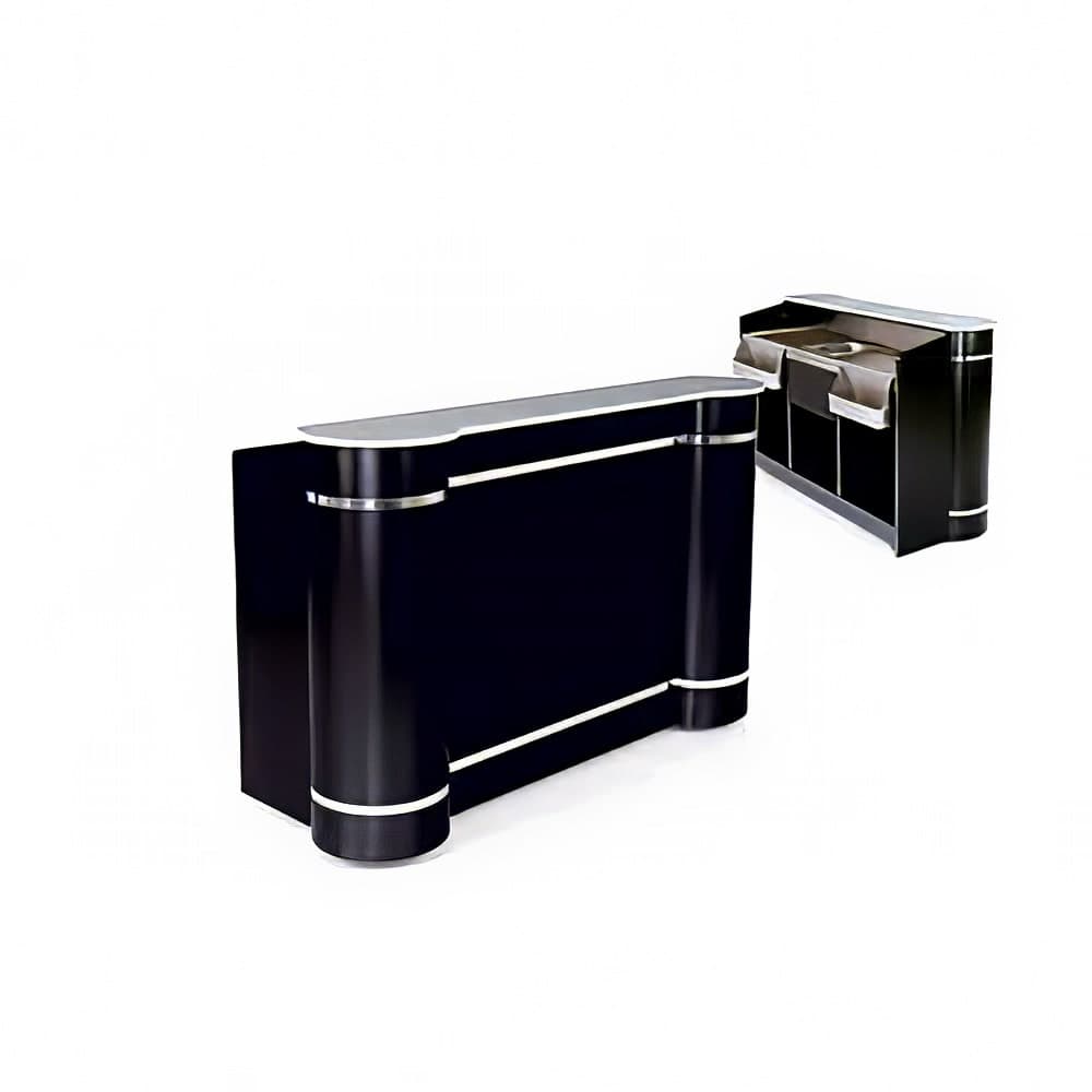 Forbes Industries Mobile Bar w/ (1) Sink & (3) Glass Racks - 63"L x 28 1/2"W x 47 1/2"H, Laminate w/ Corian Top (4875-5)