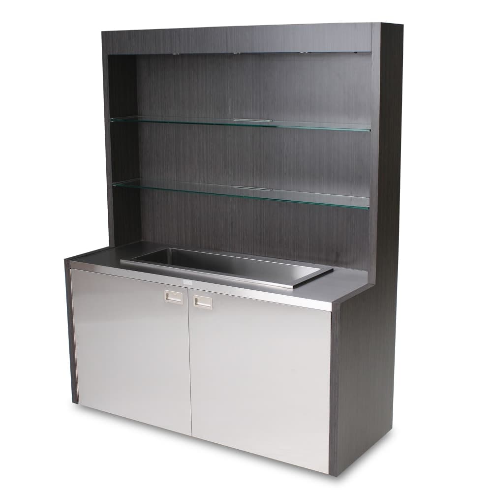 Forbes Industries Mobile Back Bar w/ (2) Doors & (2) Shelf Top Section - 62"L x 23 1/2"W x 78"H, Laminate (4883)