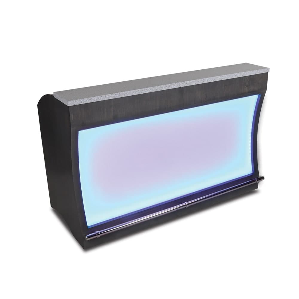 Forbes Industries Mobile Bar w/ (1) Sink & (2) Speed Rails - 70"L x 33 1/2"W x 47"H, Wood Veneer & Acrylic (5773-6-ACRYLIC)