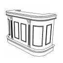 Forbes Industries Mobile Bar w/ (1) Sink & (2) Speed Rails - 73"L x 29"W x 48"H, Wood Veneer w/ Avonite Top (5776-6) thumbnail 2