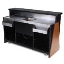 Forbes Industries Mobile Bar w/ (1) Sink & (2) Speed Rails - 76"L x 26"W x 48"H, Black Laminate w/ Avonite Top (5777-6) thumbnail 3