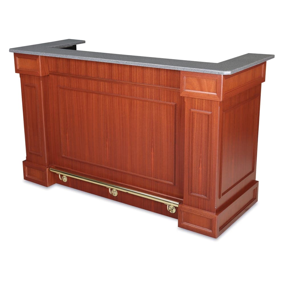 Forbes Industries Mobile Bar w/ (1) Sink & (2) Speed Rails - 78"L x 30"W x 46"H, Wood Veneer w/ Avonite Top (5779-6)