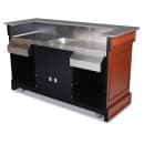 Forbes Industries Mobile Bar w/ (1) Sink & (2) Speed Rails - 78"L x 30"W x 46"H, Wood Veneer w/ Avonite Top (5779-6) thumbnail 2