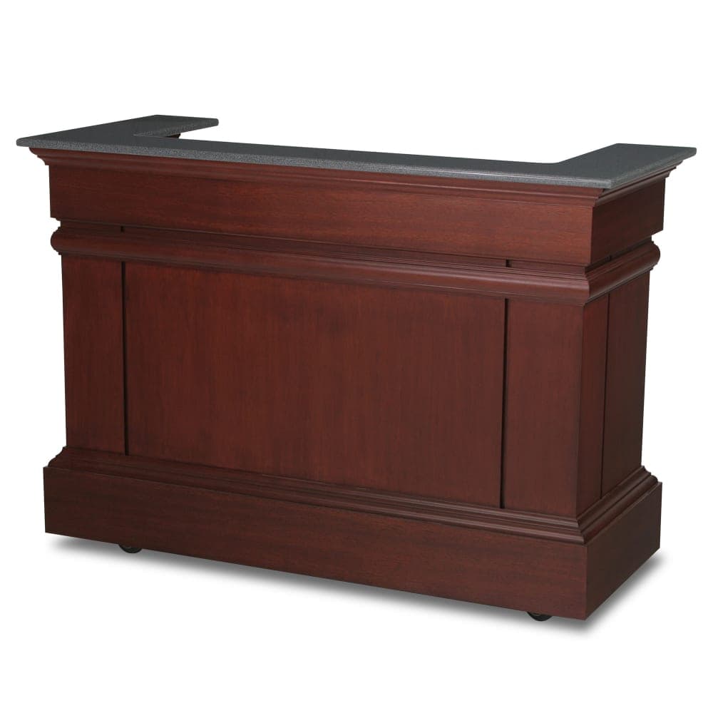 Forbes Industries Mobile Bar w/ (1) Sink & (2) Speed Rails - 68"L x 30"W x 48"H, Wood Veneer w/ Avonite Top (5781-6)