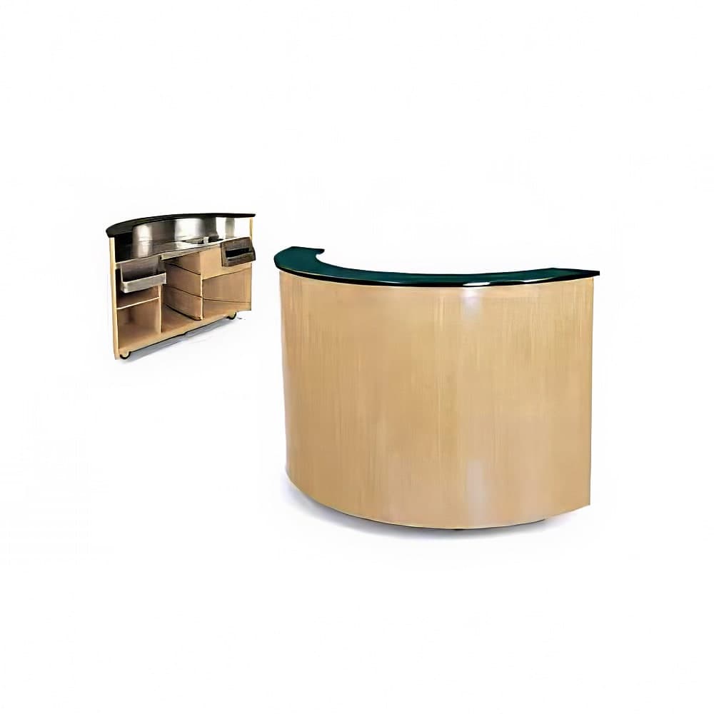 Forbes Industries Mobile Bar w/ (1) Sink & (2) Speed Rails - 60"L x 28 1/2"W x 48"H, Wood Veneer w/ Avonite Top (5790-5)