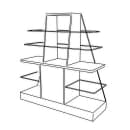 Forbes Industries 5 Level Mobile Back Bar w/ Avonite & Glass Shelves - 76"L x 25"W x 78"H, Wood Veneer w/ Avonite Top (5887) thumbnail 2