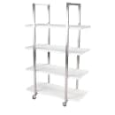 Forbes Industries Mobile Display Tower w/ (4) Laminate Shelves & Brushed Steel Frame - 48"L x 24"W x 78"H (6503) thumbnail 2