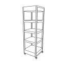 Forbes Industries Mobile Display Tower w/ (4) Wood Veneer Shelves & Brushed Steel Frame - 24"L x 24"W x 78"H (6516) thumbnail 2