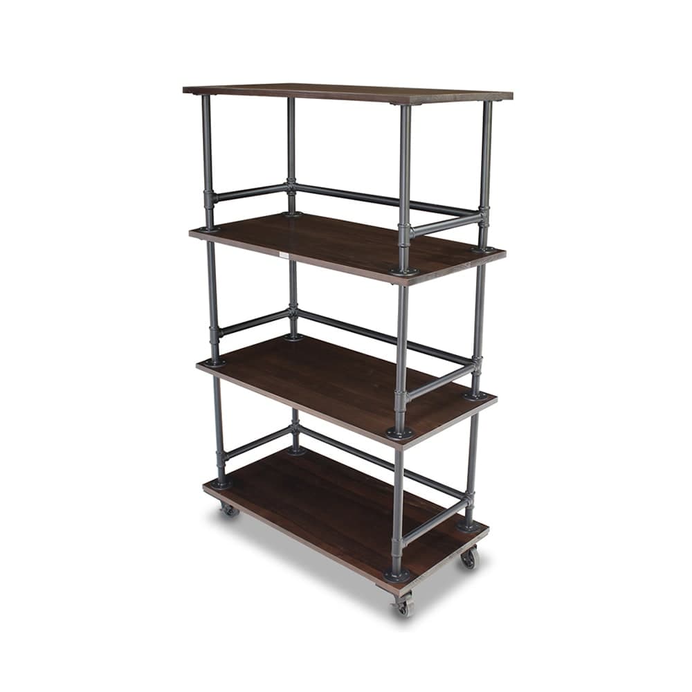 Forbes Industries Mobile Display Tower w/ (3) Steel Shelves & Steel Pipe Frame - 48"L x 24"W x 78"H (6543-4)