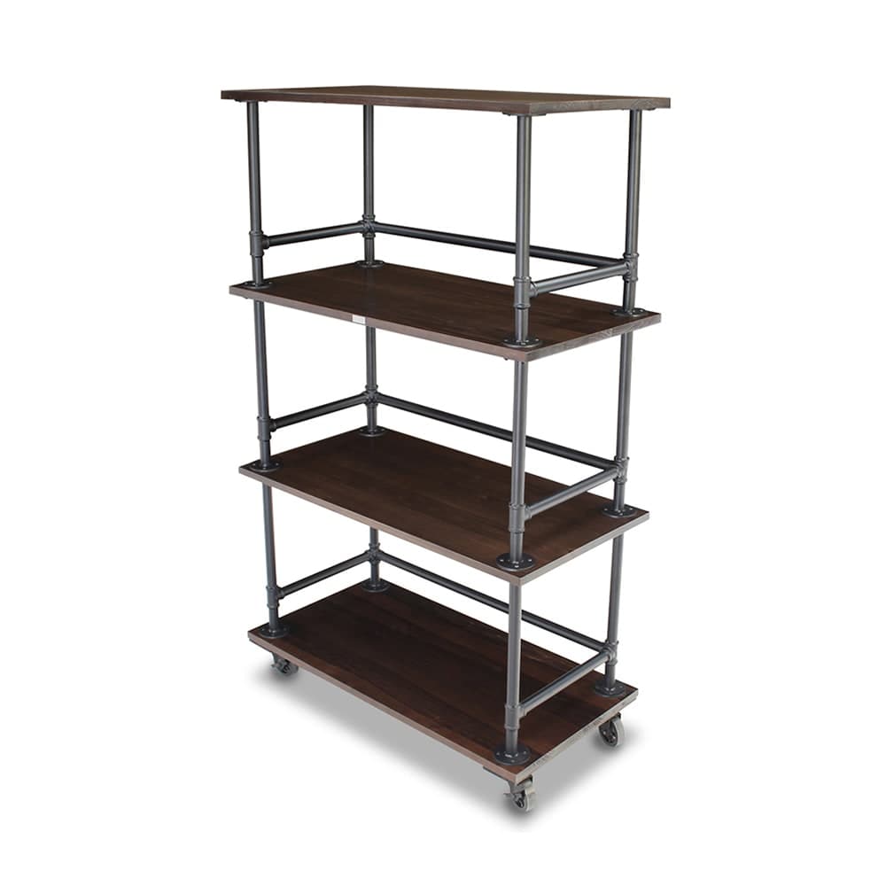 Forbes Industries Mobile Display Tower w/ (3) Steel Shelves & Steel Pipe Frame - 72"L x 24"W x 78"H (6543-6)