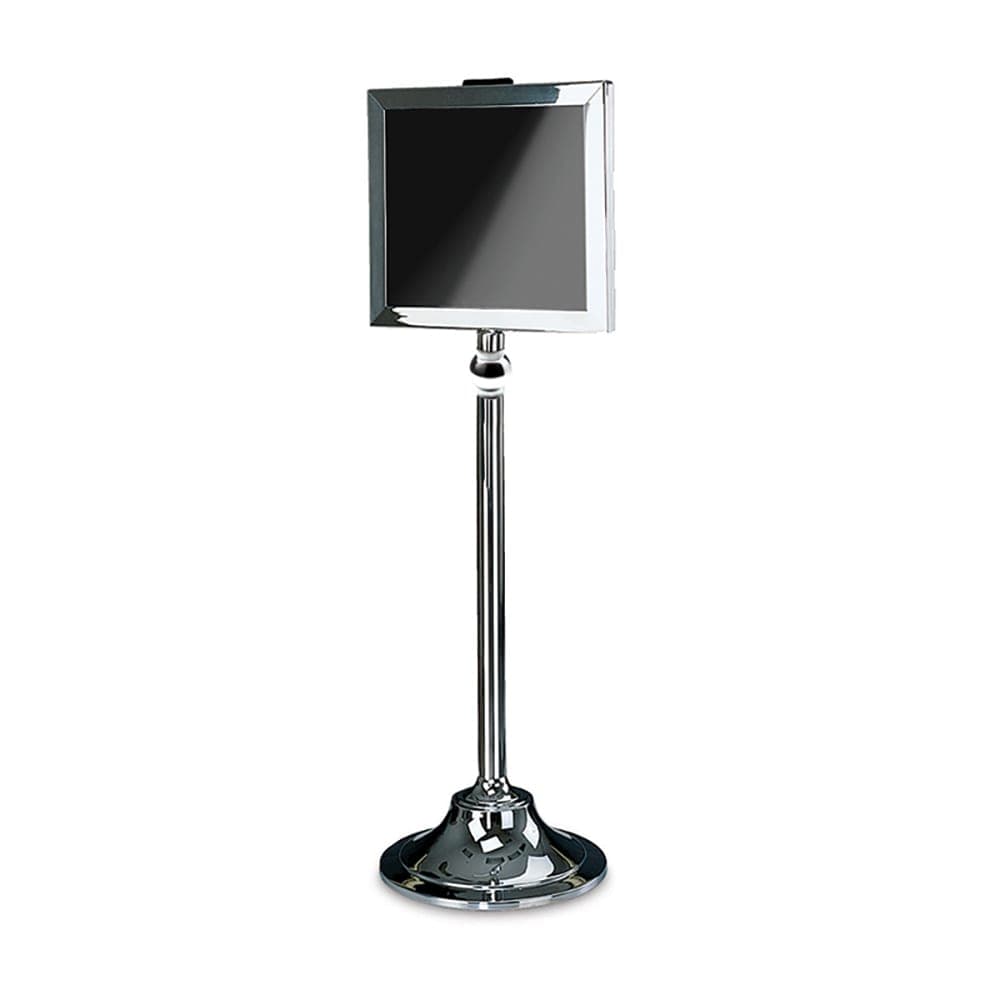 Forbes Industries 55 1/2"H Sign Stand w/ 16" x 14" Window - Polished Stainless Steel (6830-PS)