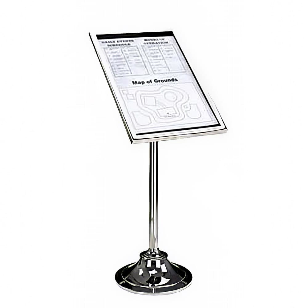 Forbes Industries 55"H Menu Stand w/ 20" x 29" Window - Solid Brass (6834)