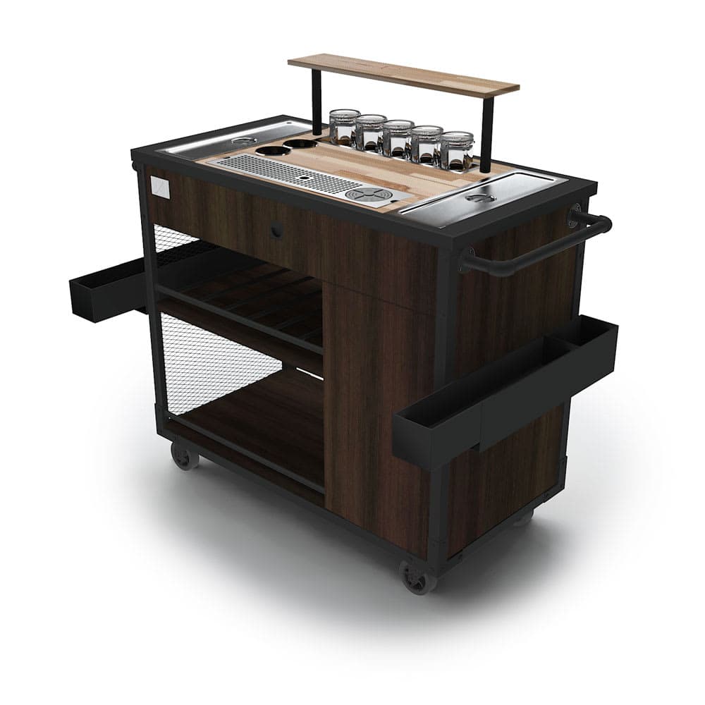 Forbes Industries 54" Portable Bar w/ Mahogany Wood Veneer Cabinet & Butcher Block Work Surface - 24"D x 39"H (F35-5547)